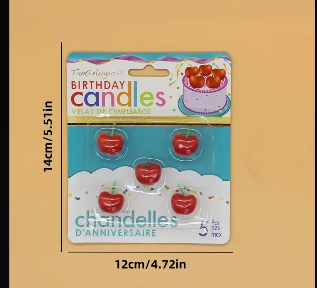 Velas de Cumpleaños de Cereza 5pcs