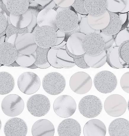 Glitter & Foil Circle Confetti Silver 2.25oz