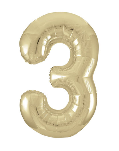 Number Solar Gold Foil Balloon 34"