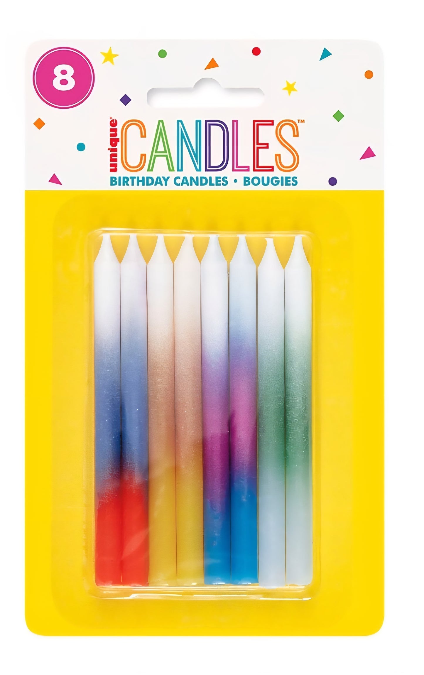 Birthday Candles  Ombre Asst. 8pcs