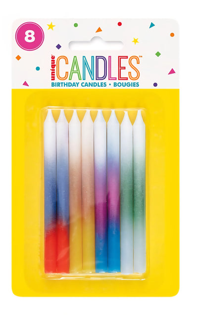 Birthday Candles  Ombre Asst. 8pcs