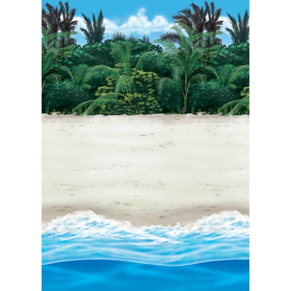 Palm Trees Luau Beach Scene Setter Theme Party Wall Backdrop Roll