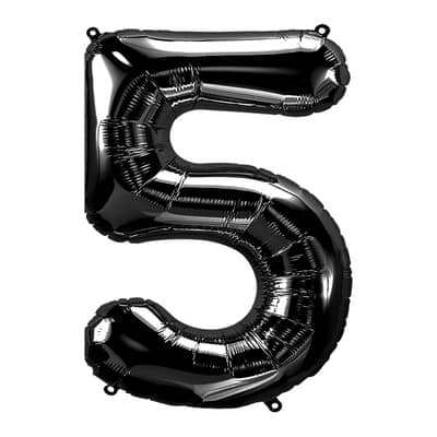 Number Black Supershape Foil Balloon 34"