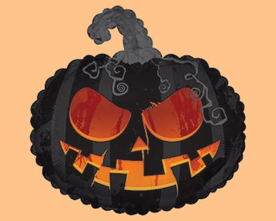 Scary Black Pumpkin Foil Balloon 22"