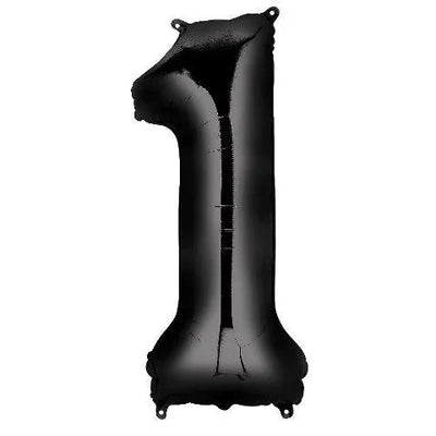 Number Black Supershape Foil Balloon 34"