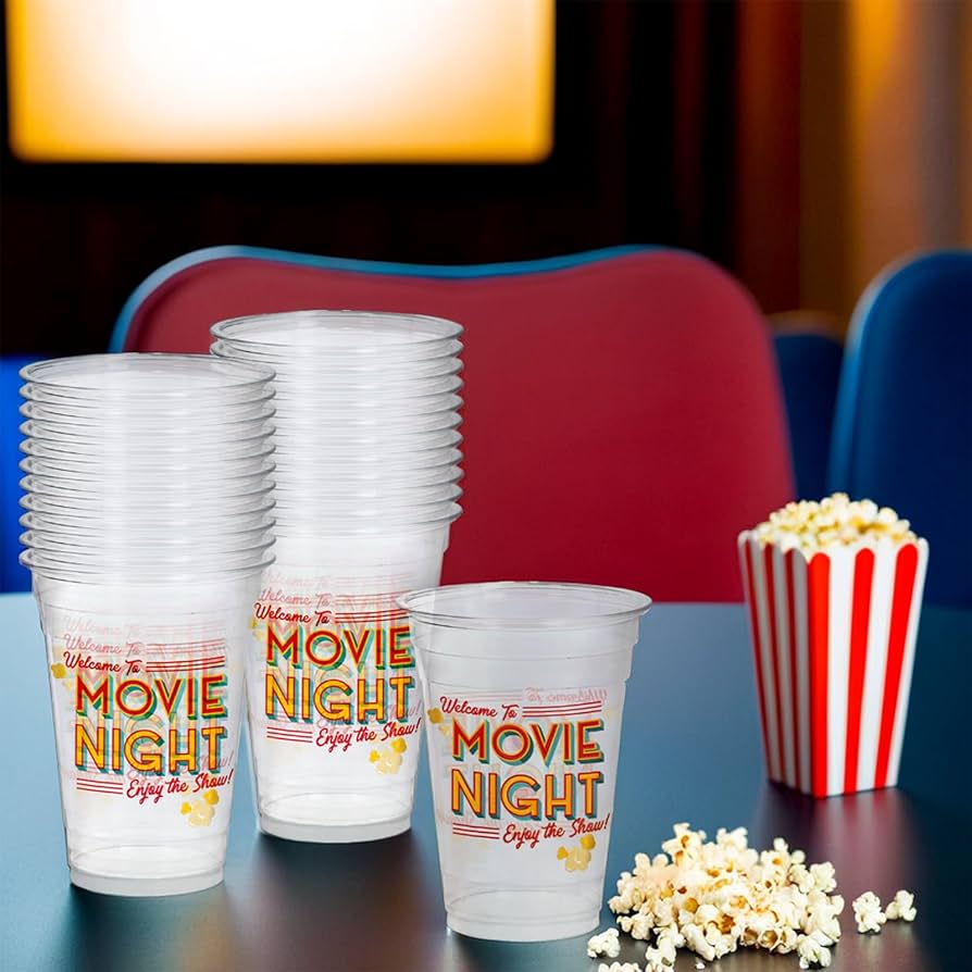 Movie Night Cup Plastic 16oz 20pc