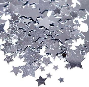 Silver Metallic Star Confetti 2.5oz