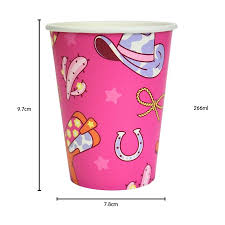 Boot And Bow Paper Cups 9oz 8pcs