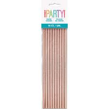 Rose Gold Foil Straws 10ct