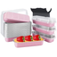 Bowl Rectangular Foil Pink Con Tapa