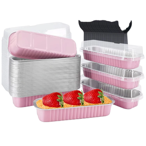Bowl Rectangular Foil Pink Con Tapa