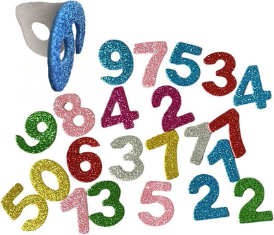 Foam Stickers Glitter Number Assorted 0.8"