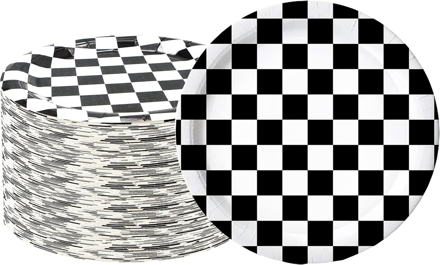 Racing Checkered Platos 9" 10pcs