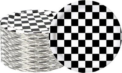 Racing Checkered Platos 9" 10pcs