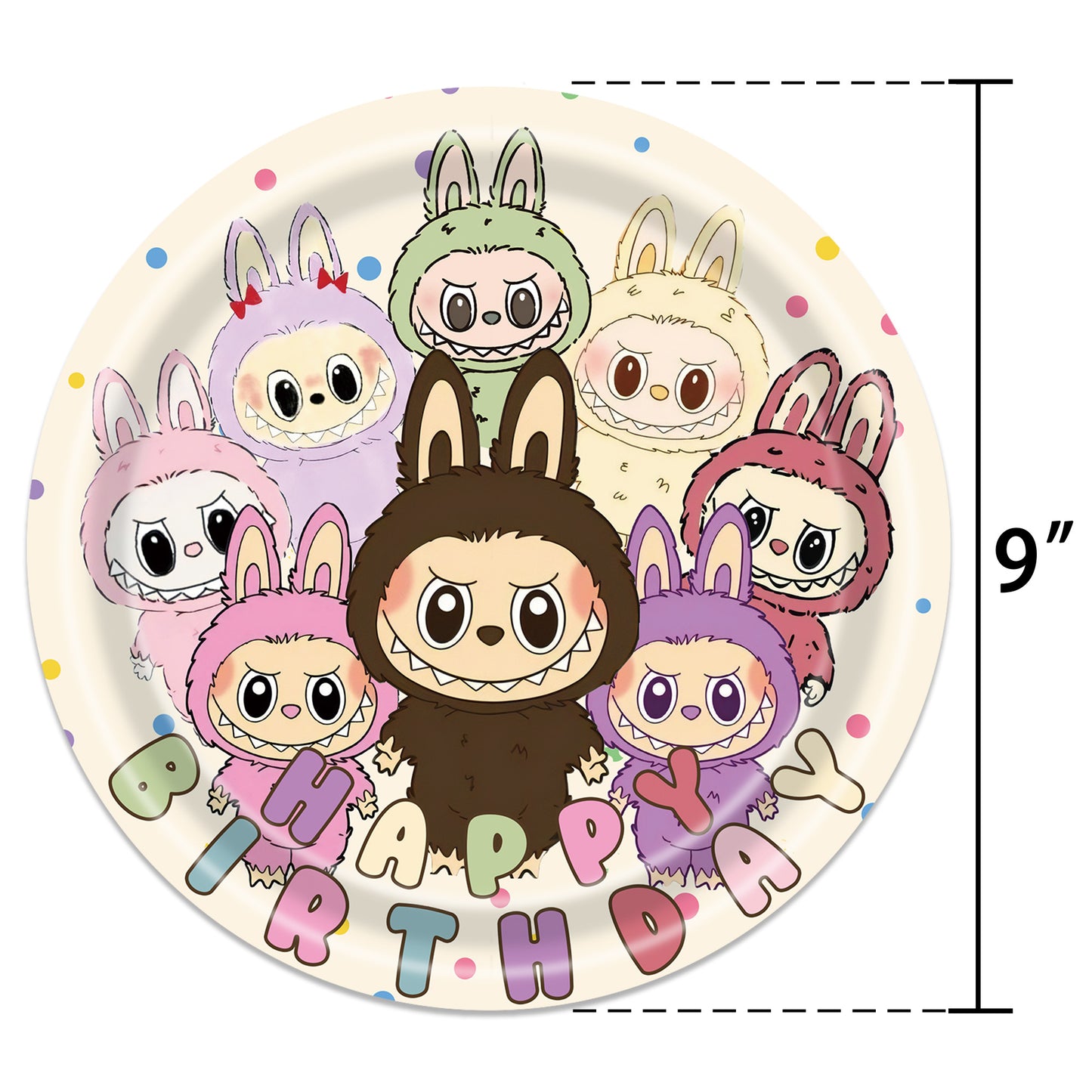 Platos 9" Labubu (x10u)