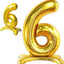 Standing Balloon Number 6 Gold 28"