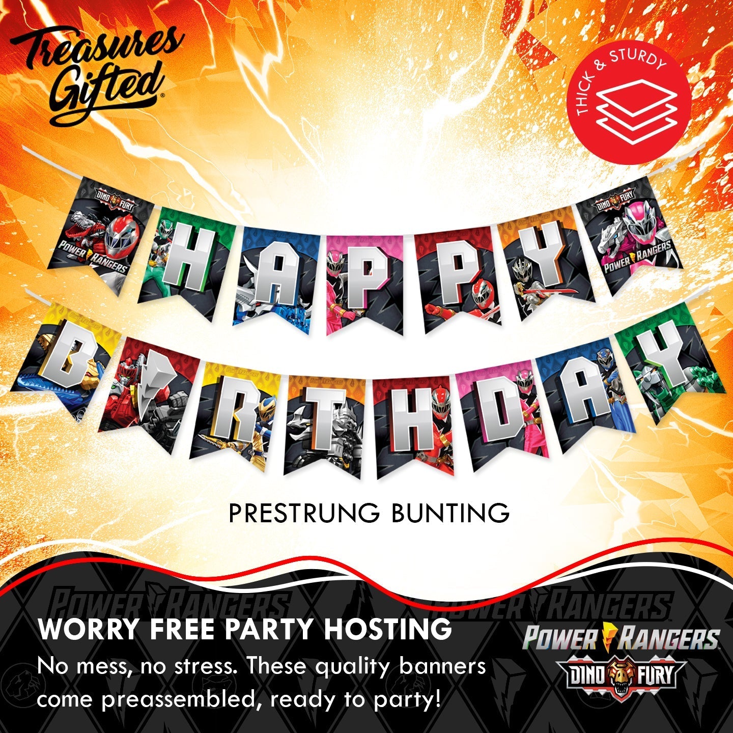 Power Rangers Birthday Party Supplies Banner