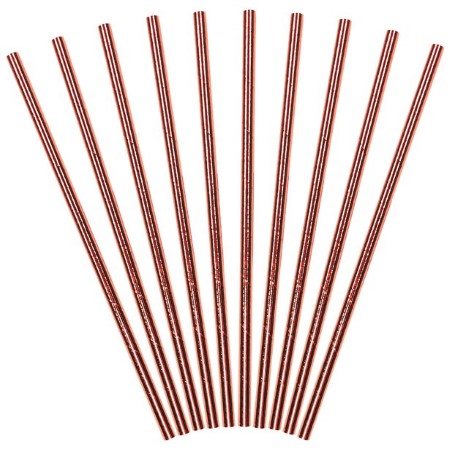 Rose Gold Foil Straws 10ct