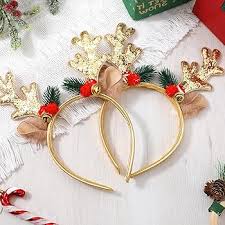 Reindeer Gold Antlers Headband Christmas