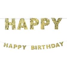 Golden Age Birthday Fringed Letter Banner