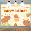 Cute Capybara Happy Birthday Backdrop (x1u)