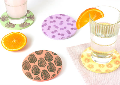 Summer Citrus Paper  Coasters 8pcs