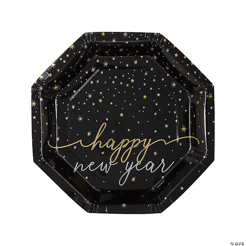 Octagon New Year Party Plates 8" (8ct)