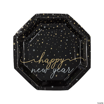 Octagon New Year Party Plates 8" (8ct)