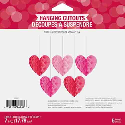 Valentine Hearts Honeycomb Hanging