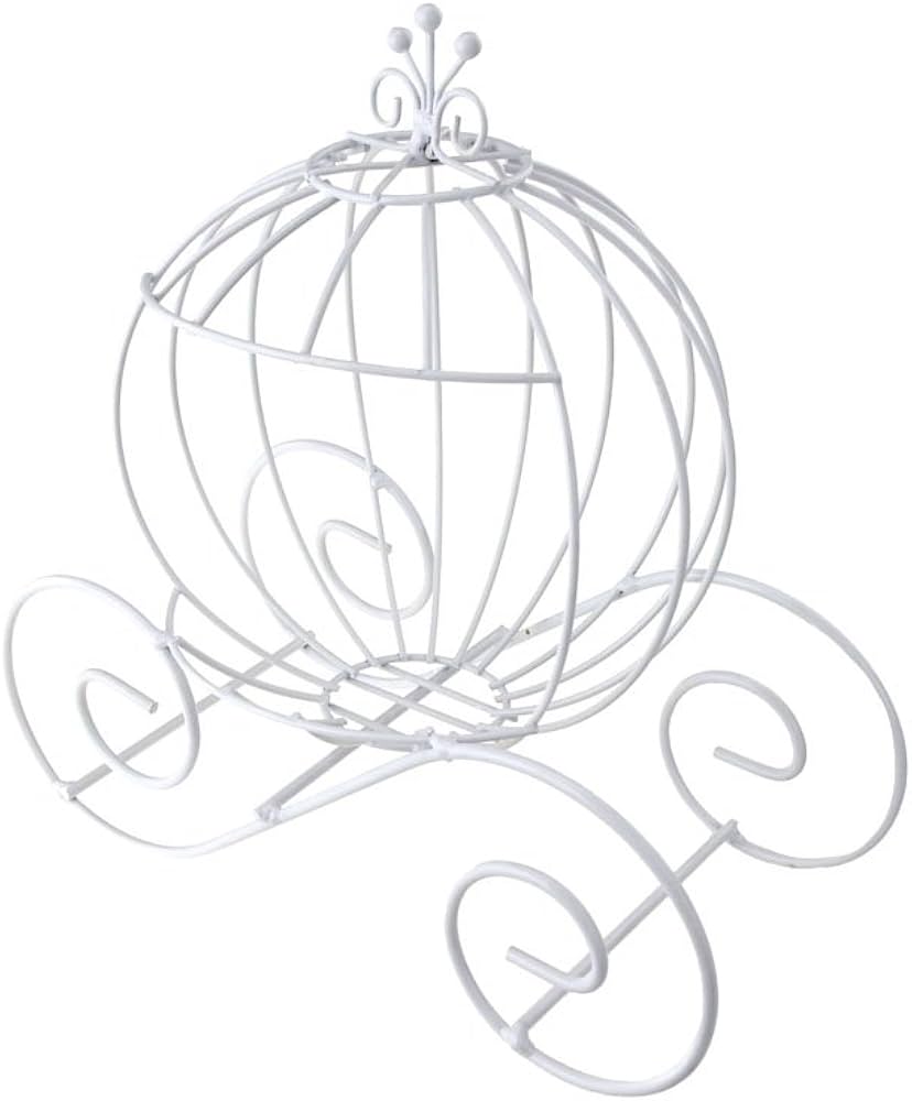 Metal Pumpkin Carriage Pequeña- White