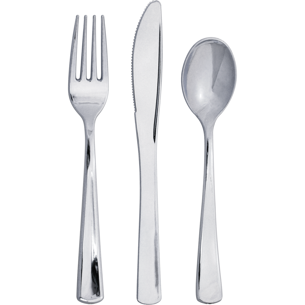 Silver Foil Cutlery Plastic 18ct
