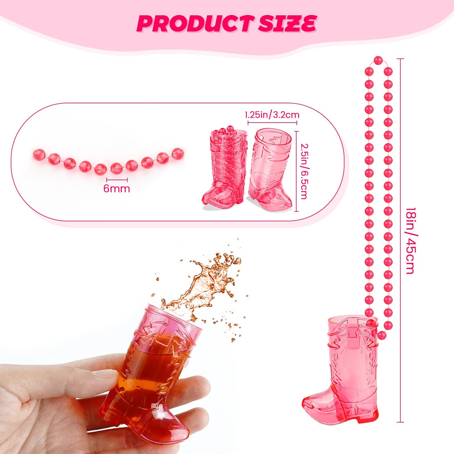 Boot Shaped Shot Glass Necklace 1pcs