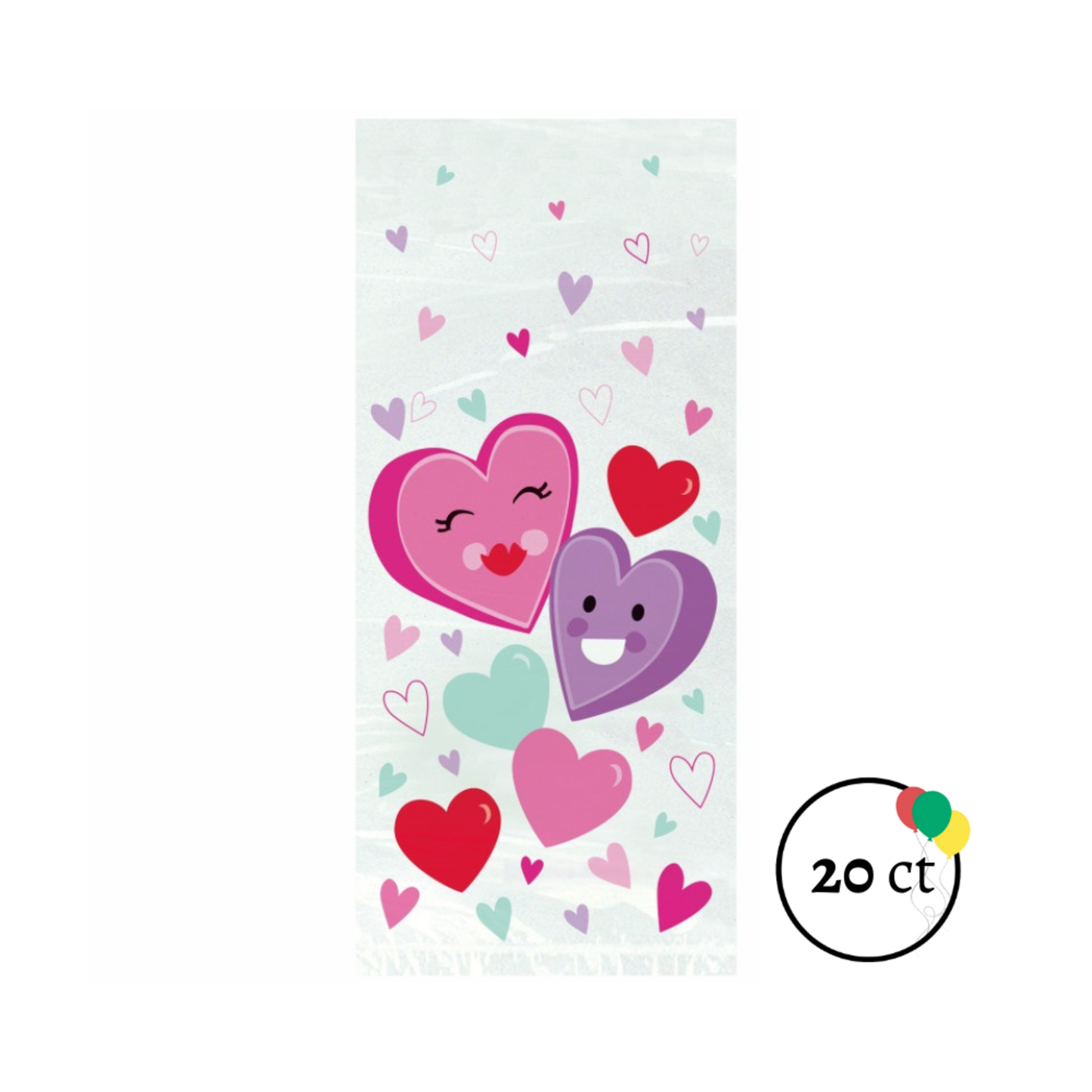 Smiling Heart Cello Bags 20pcs