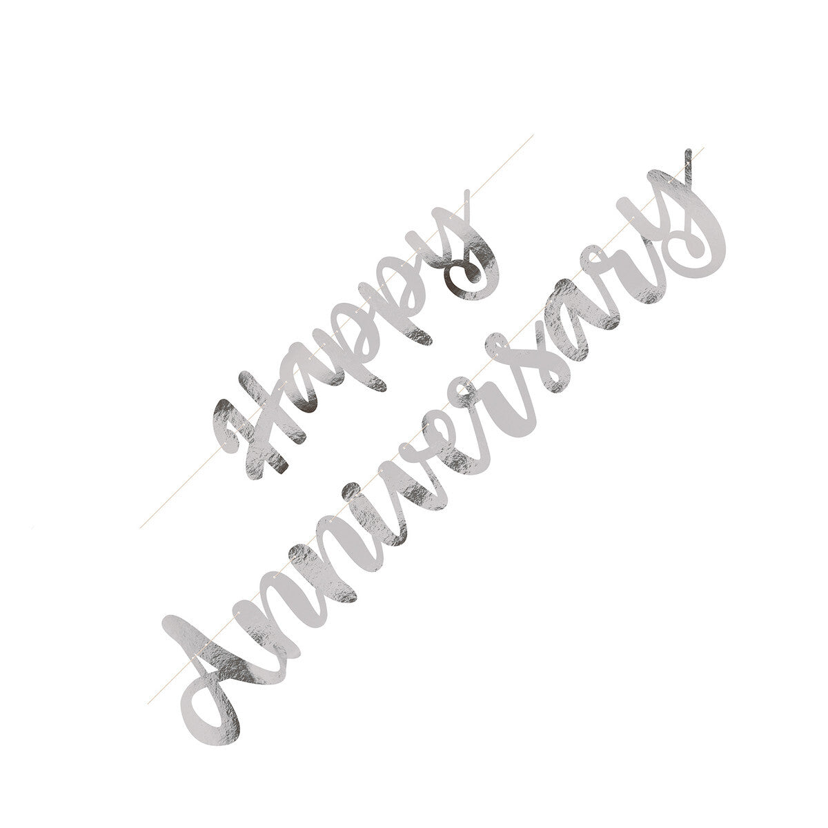 Happy Aniversary Banner Silver (x1u)