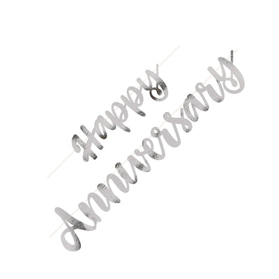 Happy Aniversary Banner Silver (x1u)