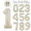 Number Foil Balloons 34" Matte Creamy Latte