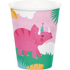 Girl Dino Party Cup 9oz 8pcs