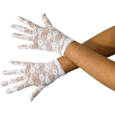Adult-Lace Gloves-White