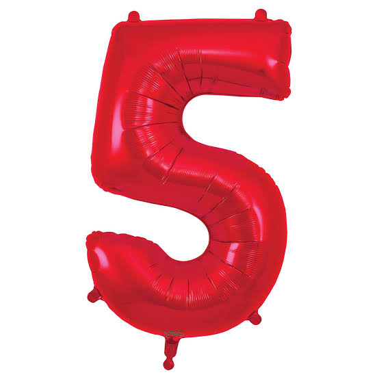 Number Red Supershape Foil Balloon 34"