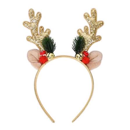 Reindeer Gold Antlers Headband Christmas