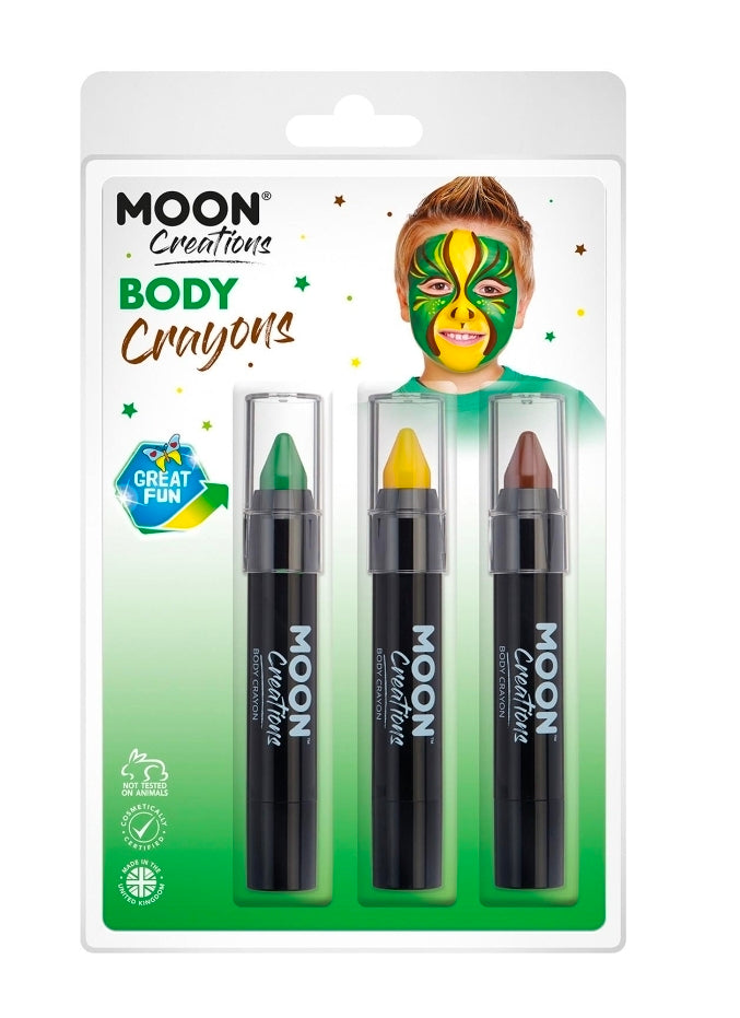 Jungle (Yellow,Green,Brown) Professional Body Crayons 3pcs
