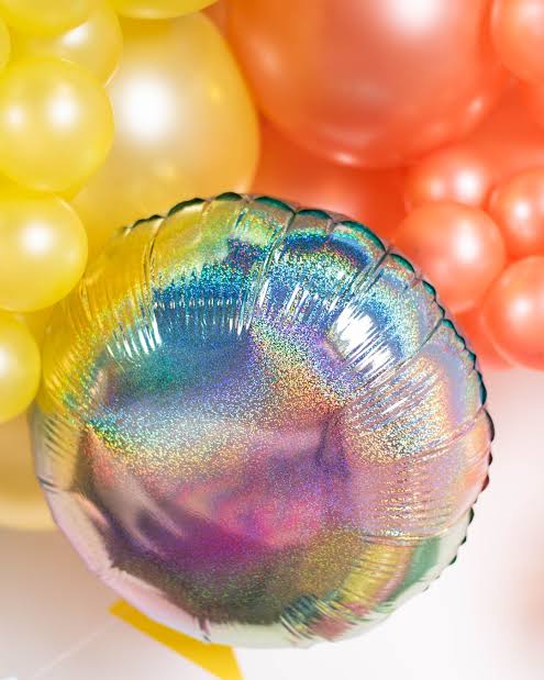 Circle Holographic Pastel Stardust Foil Balloon 19"