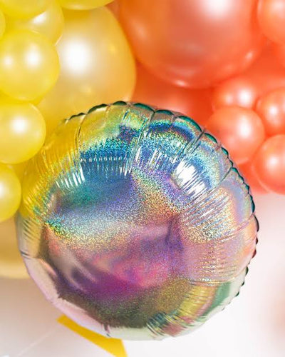 Circle Holographic Pastel Stardust Foil Balloon 19"