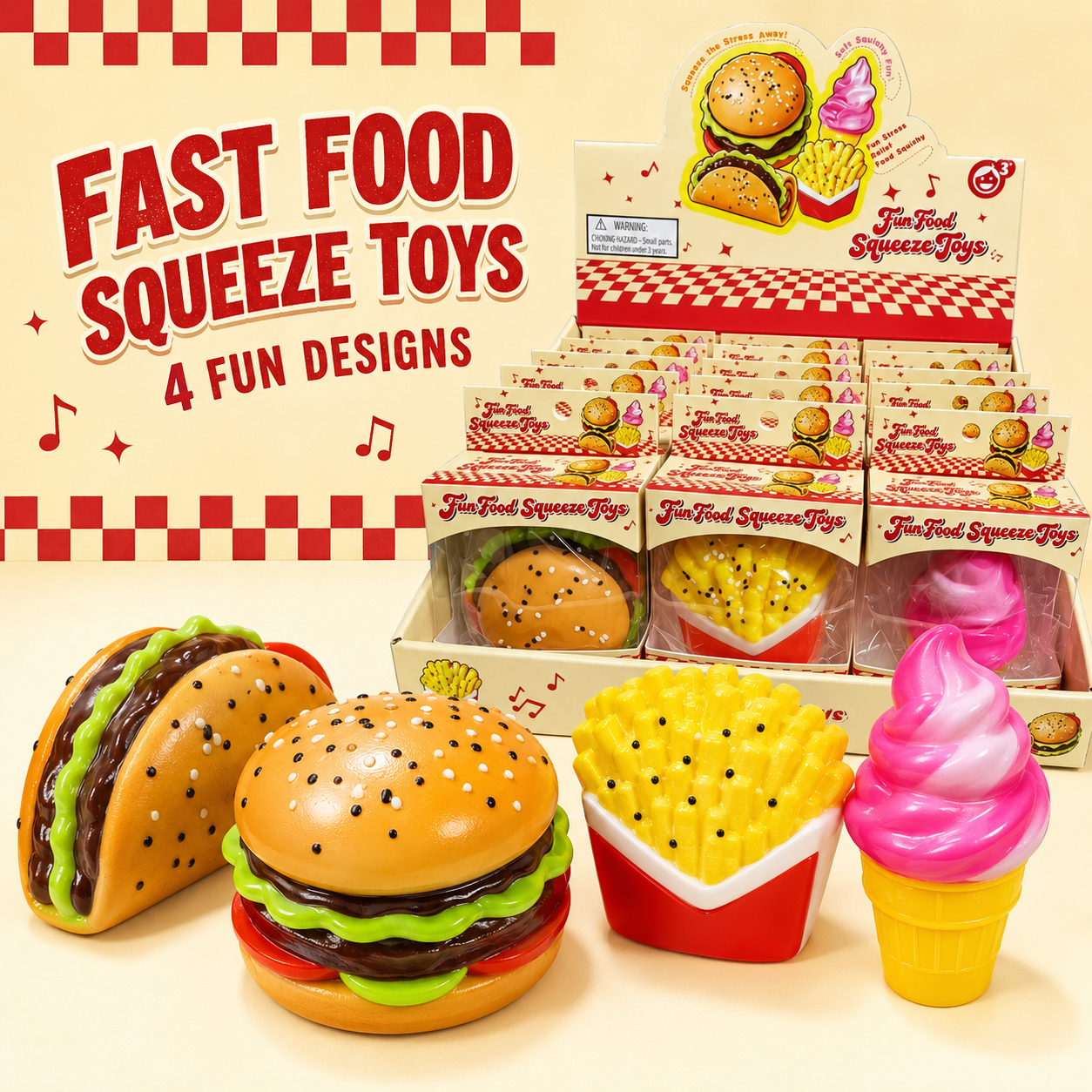 Fun Food Squeeze Toys 1pcs