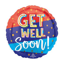 Get Well Bouncy Type Foil Balloon 18"