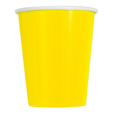 Neon Yellow Cups 9oz 8pcs