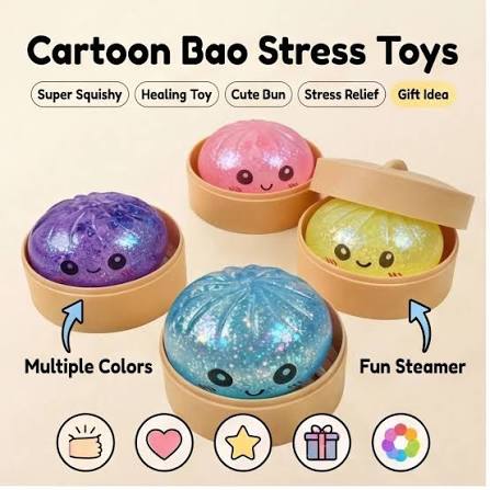 Dumpling Squishy Glitter Food Paradise Toys 1pcs