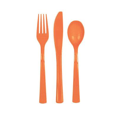 Orange 18ct Cutlery Plastic