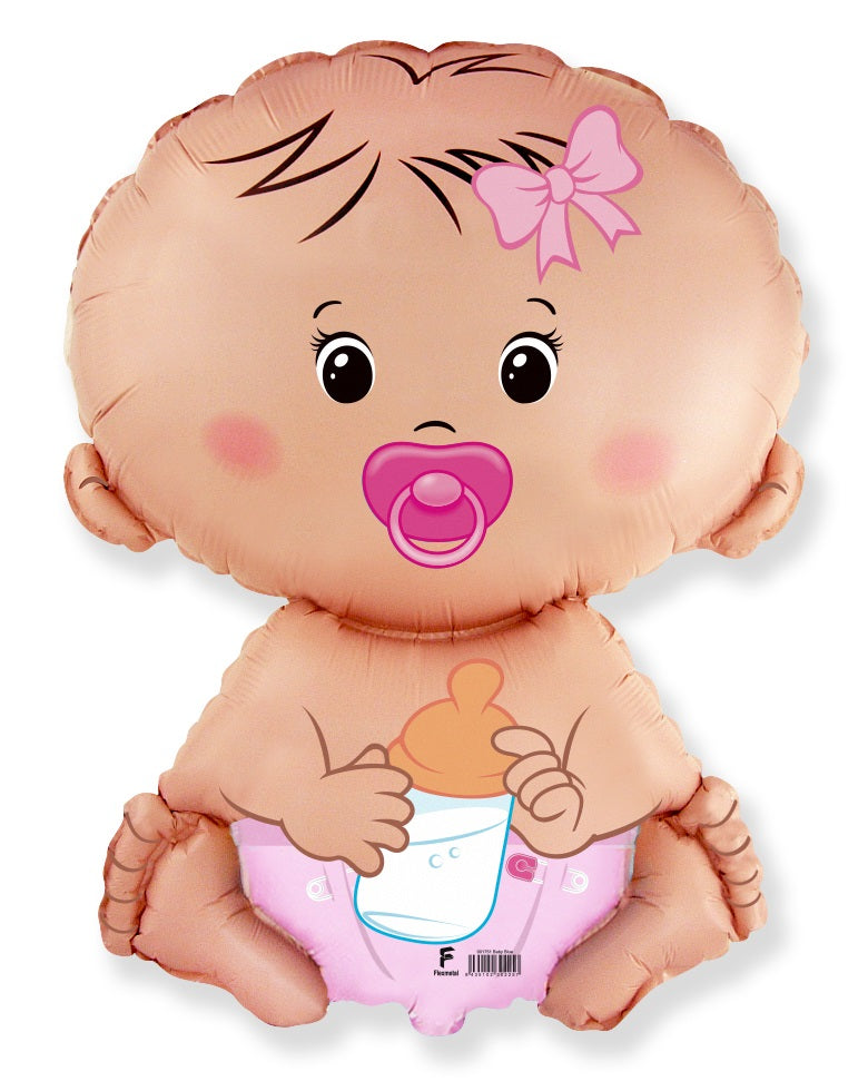 Baby Girl In Pink Diaper Supershape Balloon