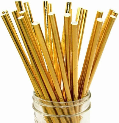 Gold Foil Straws 10ct